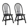 Sheaf Back Side Chair - Black-Set of 2 Traditional Brown