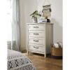 Farmhouse 4-Drawer Chest, Rustic White Finish