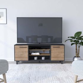 Tv Stand for TVÂ¬Â¥s up 55" Washington, Four Shelves, Black Wengue / Pine Finish