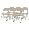 6pcs Elegant Foldable Iron & PVC Chairs for Convention & Exhibition Light Brown