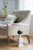 18.5x23" Small Distressed White Side Table, Retro Elegant