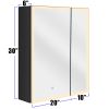 30 X 30 Inch LED Lighted Medicine Cabinet with Mirror for Bathroom Double Door Surface Wall Mount Flip-Out Magnifying Mirror Door Storage Defogger 3 C