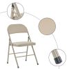 6pcs Elegant Foldable Iron & PVC Chairs for Convention & Exhibition Light Brown