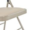 6pcs Elegant Foldable Iron & PVC Chairs for Convention & Exhibition Light Brown