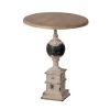 18.5x23" Small Distressed White Side Table, Retro Elegant