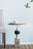 18.5x23" Small Distressed White Side Table, Retro Elegant