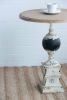 18.5x23" Small Distressed White Side Table, Retro Elegant