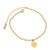 Korean fashion simple net red ins style jewelry Valentine's Day gift titanium steel 18K gold 520 love anklet