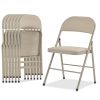 6pcs Elegant Foldable Iron & PVC Chairs for Convention & Exhibition Light Brown