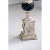 18.5x23" Small Distressed White Side Table, Retro Elegant