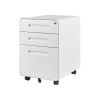 Mobile File Cabinet 3 Drawer Metal Storage Filing Cabinet with Lock and Key; Under Desk Legal Letter File Rolling Cabinets with Anti - tilt Wheels for