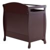 90*58*99cm Three Drawers With Seat Belt Baby Wooden Bed Nursing Table Brown