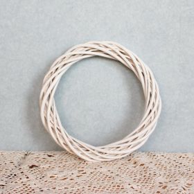 Christmas Ring Wicker Rattan Woven Artifact Garland Eternal Flower (Option: Fine style white-25cm)