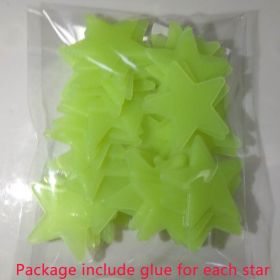 Luminous Paste Fluorescent Star Moon Three-dimensional Wall Paste (Color: Yellow)