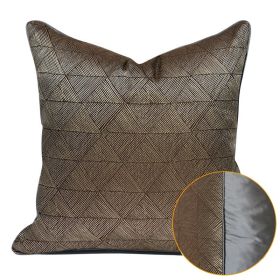 Modern Minimalist Brown Living Room Sofa Cushion Cushion (Option: 50x50cmFeather Velvet Core-Brown AB With Rolled Style)