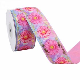 Duplex Printing Bronzing Ribbon Flower Series (Option: 10yard 9m-10Color-3.8cm)