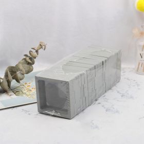 Dressing Table PE Film Suspension Holder Transparent Hand String Jewelry Display Rack Packaging Storage Box (Option: Dark grey 10pcs-7x7)