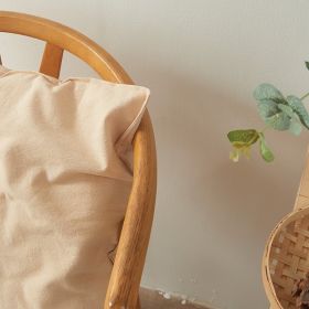 Retro Pure Color Washed Cotton Pillow (Option: Apricot Ice Cream-30x50cm pillowcase)