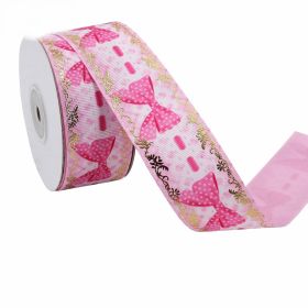 Duplex Printing Bronzing Ribbon Flower Series (Option: 100yard 91m-11Color-3.8cm)