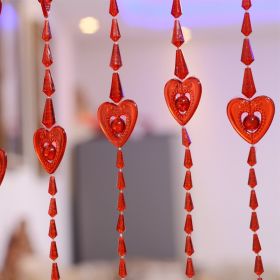 Household Plastic Crystal Acrylic Door Chain Decoration (Option: All red-70x190)