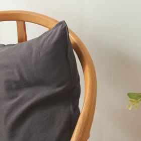 Retro Pure Color Washed Cotton Pillow (Option: Extreme Dark Gray-30x50cm set)
