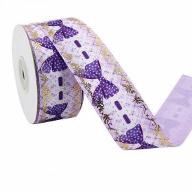 Duplex Printing Bronzing Ribbon Flower Series (Option: 100yard 91m-8Color-3.8cm)
