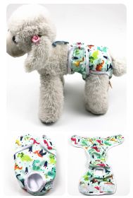 Pet Diapers Mother Dog Physiological Pants (Option: Dinosaur-M)