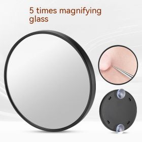 Household Fashion Simple Suction Cup Plastic Cosmetic Mirror (Option: Black 5 Times)