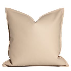 Nordic Style Solid Leather Living Room Sofa Pillow Bed Waist Support (Option: Ivory color-45x45 without core)