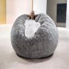 Bag Chair Cover(it was only a Cover; not a Full Bean Bag) Chair Cushion; Big Round Soft Fluffy PV Velvet Sofa Bed Cover; Living Room Furniture; Lazy S