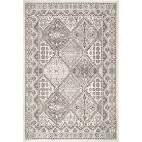 Becca Vintage Tile Area Rug (actual_color: beige, size: 6'7"x9'oval)