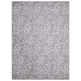 Ottomanson Diagona Geometric Cubes Area Rug (actual_color: ivory/graymedallion, size: 6'7"x9'3")