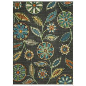 Traditional Minerva Multi Floral Area Rug (actual_color: blue, size: 5'x7')