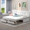 Extendable Twin to King Daybed with Trundle and 2 Storage Drawers