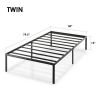 14" Metal Platform Bed Frame, Heavy-Duty Steel Slats
