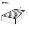 14" Metal Platform Bed Frame, Heavy-Duty Steel Slats
