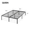 14" Metal Platform Bed Frame, Heavy-Duty Steel Slats