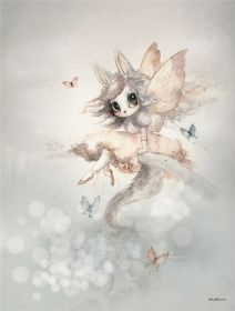 New Nordic Hand Painted Miss Rabbit Children's Room Decorative Painting Core (Option: Drawing core3816-60X80cm)