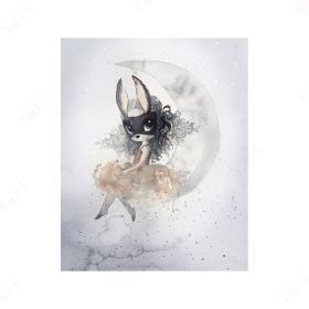 New Nordic Hand Painted Miss Rabbit Children's Room Decorative Painting Core (Option: Style6-30X40cm)