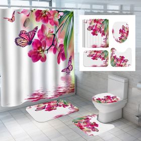 Digital Printing Polyester Shower Curtain Bathroom Pansy Reflection (Option: Cx304-180x180)