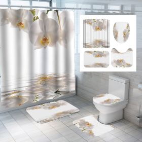 Digital Printing Polyester Shower Curtain Bathroom Pansy Reflection (Option: Cx852-180x180)